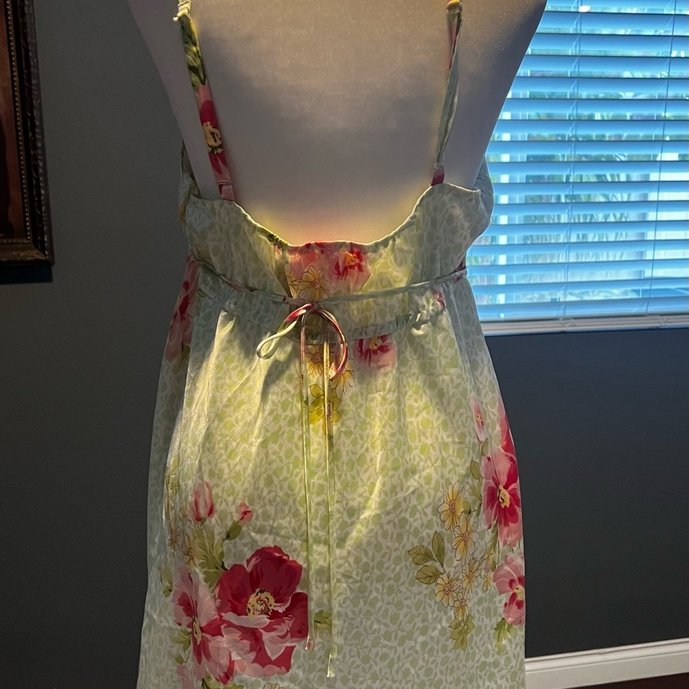 Oscar De La Renta SilkyFloral Print Chemise with Pink Accents. In EUC. Size L - Picture 5 of 9